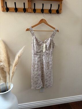 Lovestitch Cream Dress with Mauve Floral Print